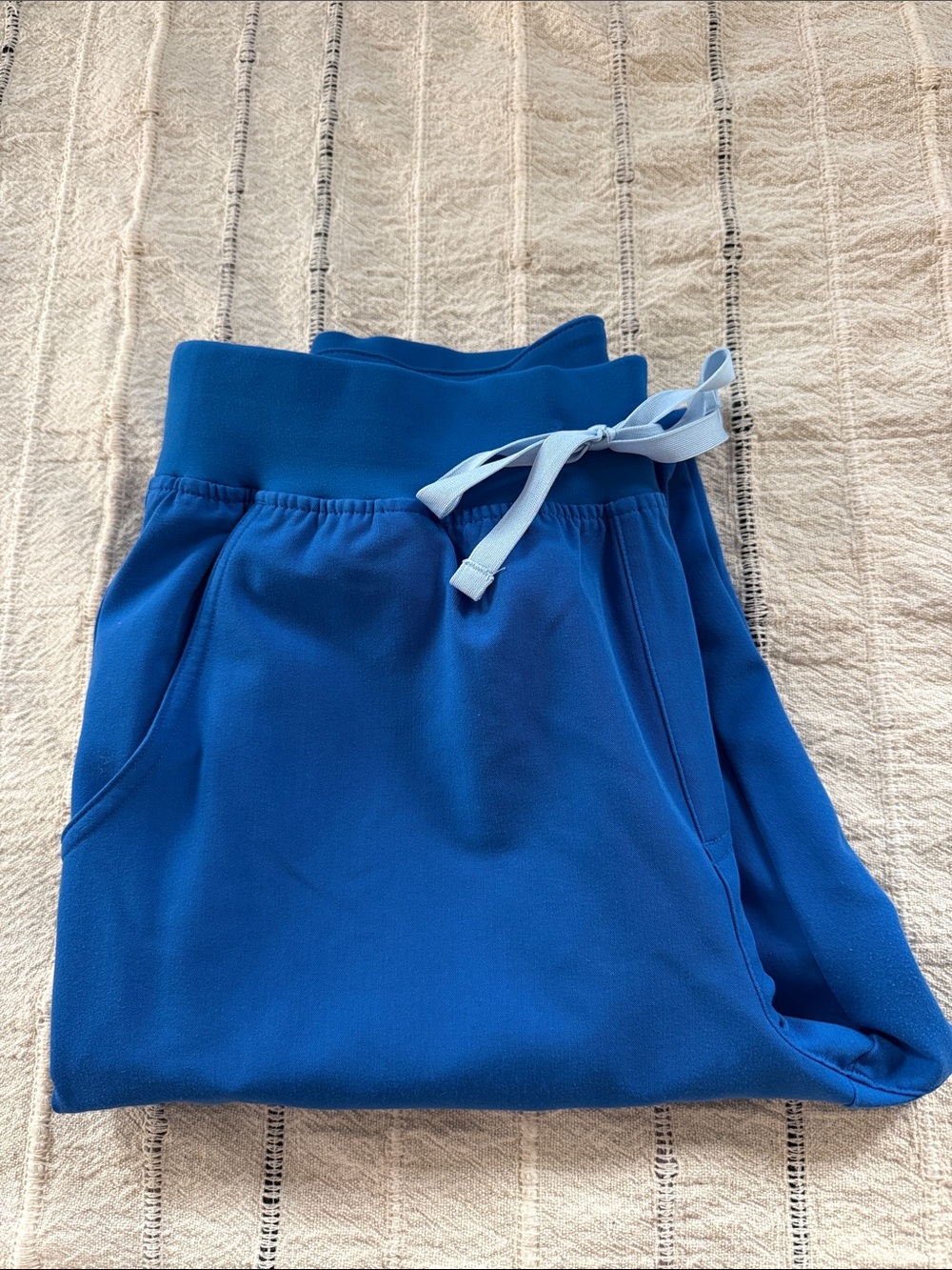 Figs  Blue Scrib PantsPO# 8682 with Light Blue Drawcord